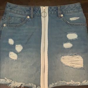 Forever 21 denim skirt zip down